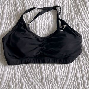 Black Gym Shark Sports Bra - Medium
